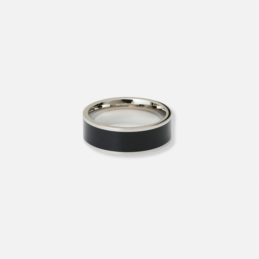 Stålring herr, svart rand st. 19