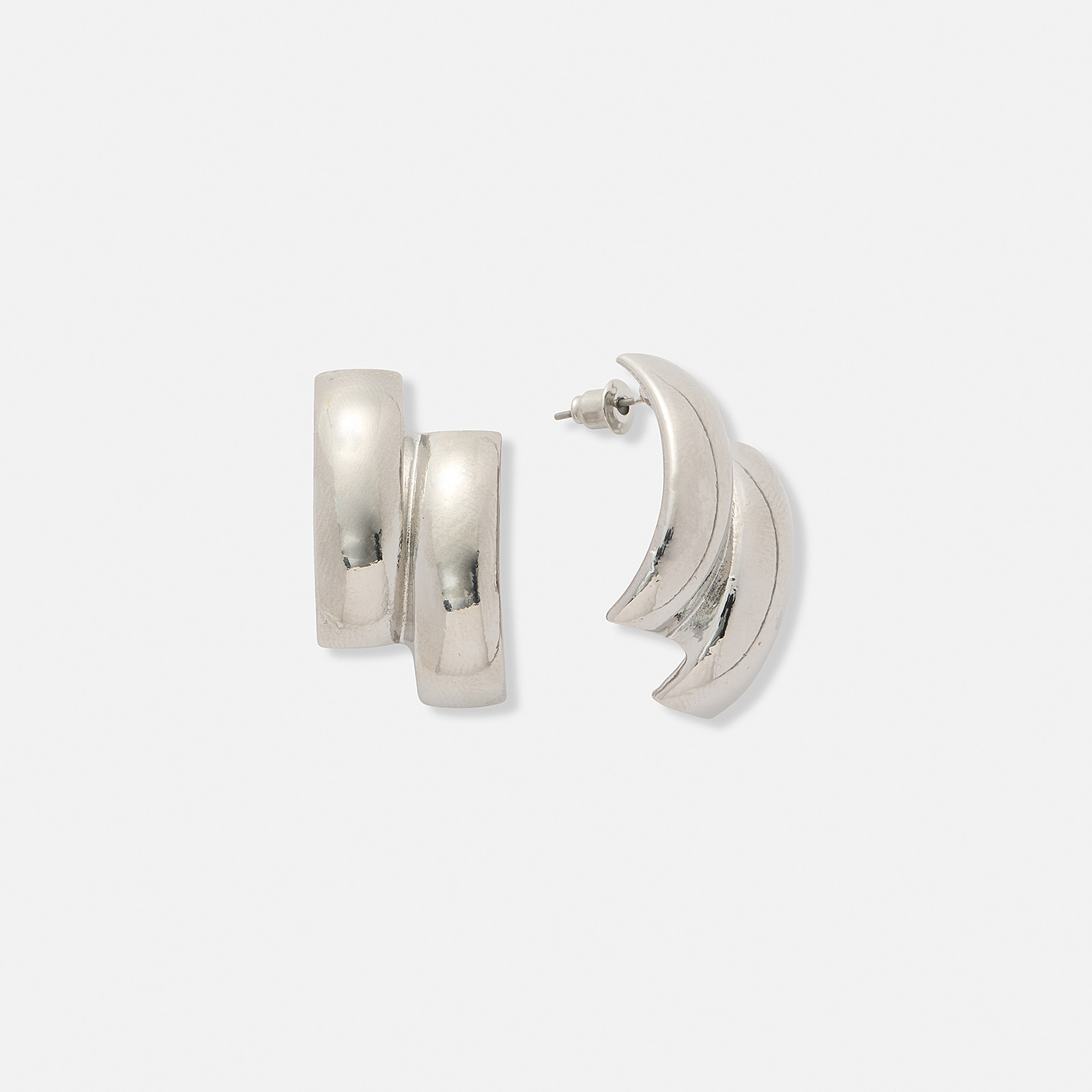 Silverfärgade örhängen, två rader - 30x11 mm
