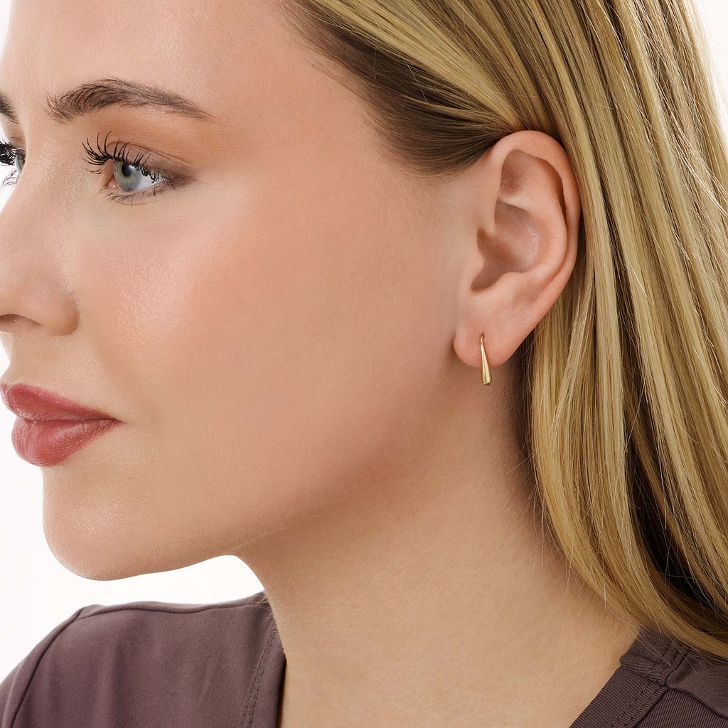 Guldfärgade örhängen, tunn krok - 15 mm