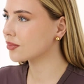 Guldfärgade örhängen, studs med kula - 12 mm