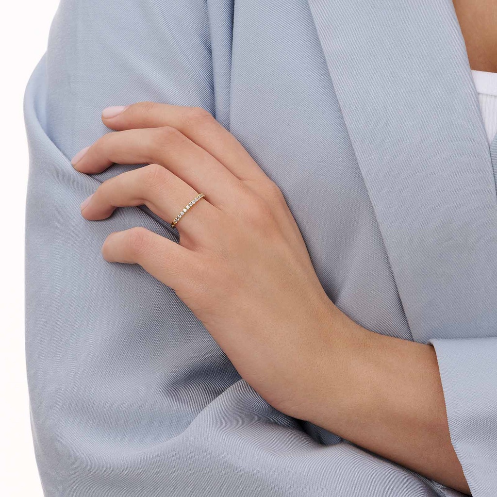 Alliansring 18k guld med 0,35 ct labbodlade diamanter - 17