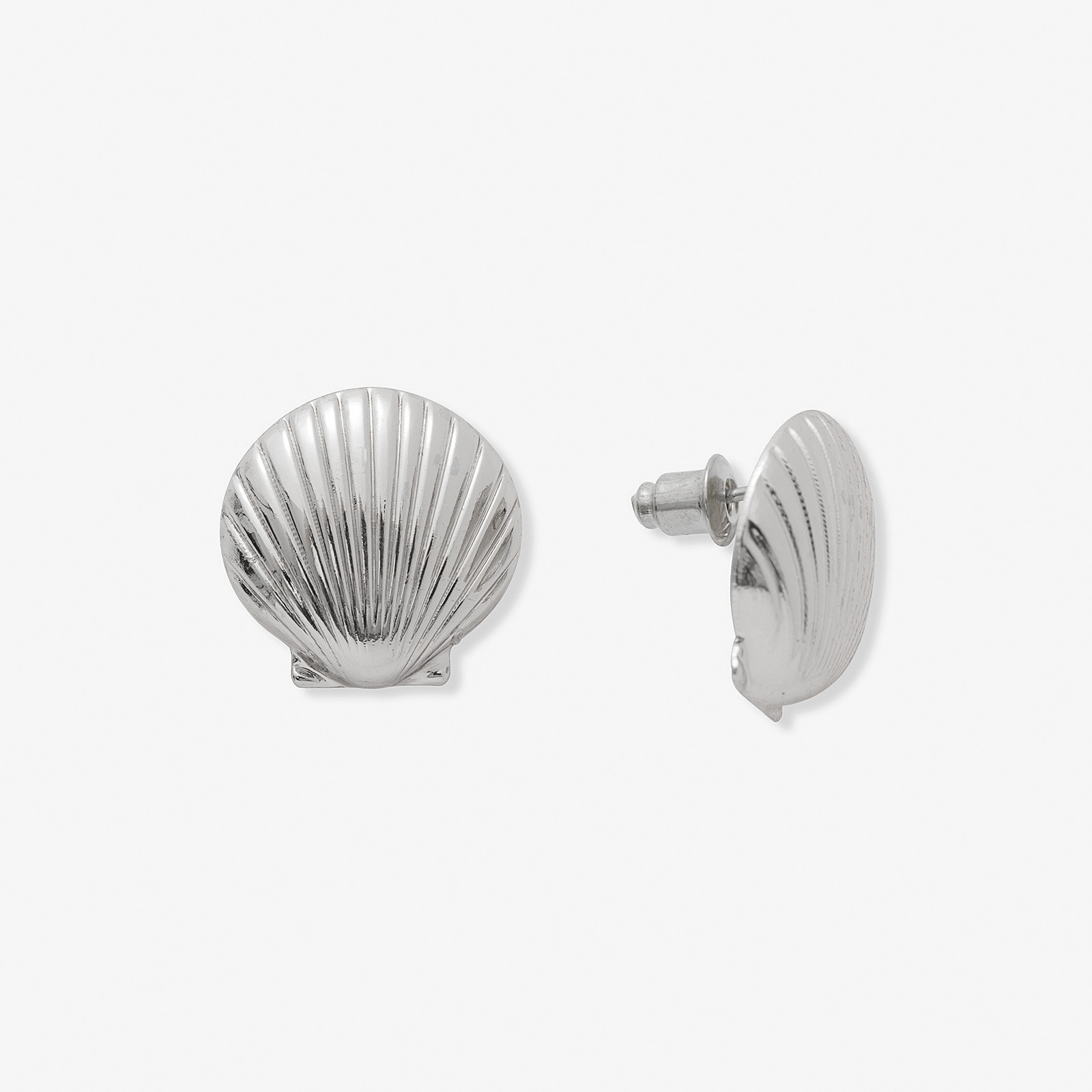 Silverfärgade örhängen, snäckskal - 15 mm