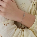 Silverfärgat armband, G-klav - 17+5 cm