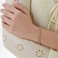 Guldfärgat armband, dubbelt tennisarmband - 18+5cm