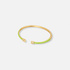 Guldpläterat armband, bangle ljusgröna detaljer - 60x50 mm