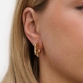 Guldfärgade örhängen - assymetriska hoops, 13mm