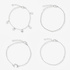 4-pack silverfärgade armband - 17+5 cm