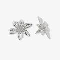 Silverfärgade örhängen, blomma - 30 mm