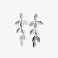 Silverfärgade örhängen - hängande löv, 77mm