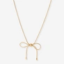 Guldfärgat halsband, ormkedja m rosett, 43+7cm