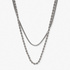Silverfärgat tvåradigt halsband, 45-48+7cm