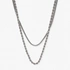 Silverfärgat tvåradigt halsband, 45-48+7cm