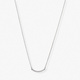 Silverfärgat halsband, båge med stenar, 42+7cm