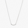 Silverfärgat halsband, båge med stenar, 42+7cm