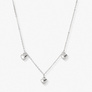 Silverfärgat halsband, tre hjärtan - 42+7 cm