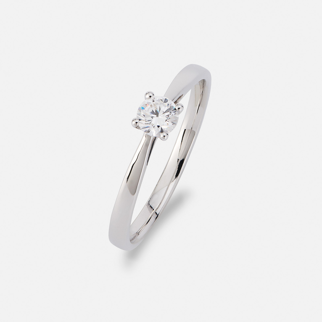 Solitärring 18k vitguld med 0,3 ct labbodlad diamant - 17,5