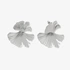 Silverfärgade örhängen, stora assymetriska blommor - 48 mm