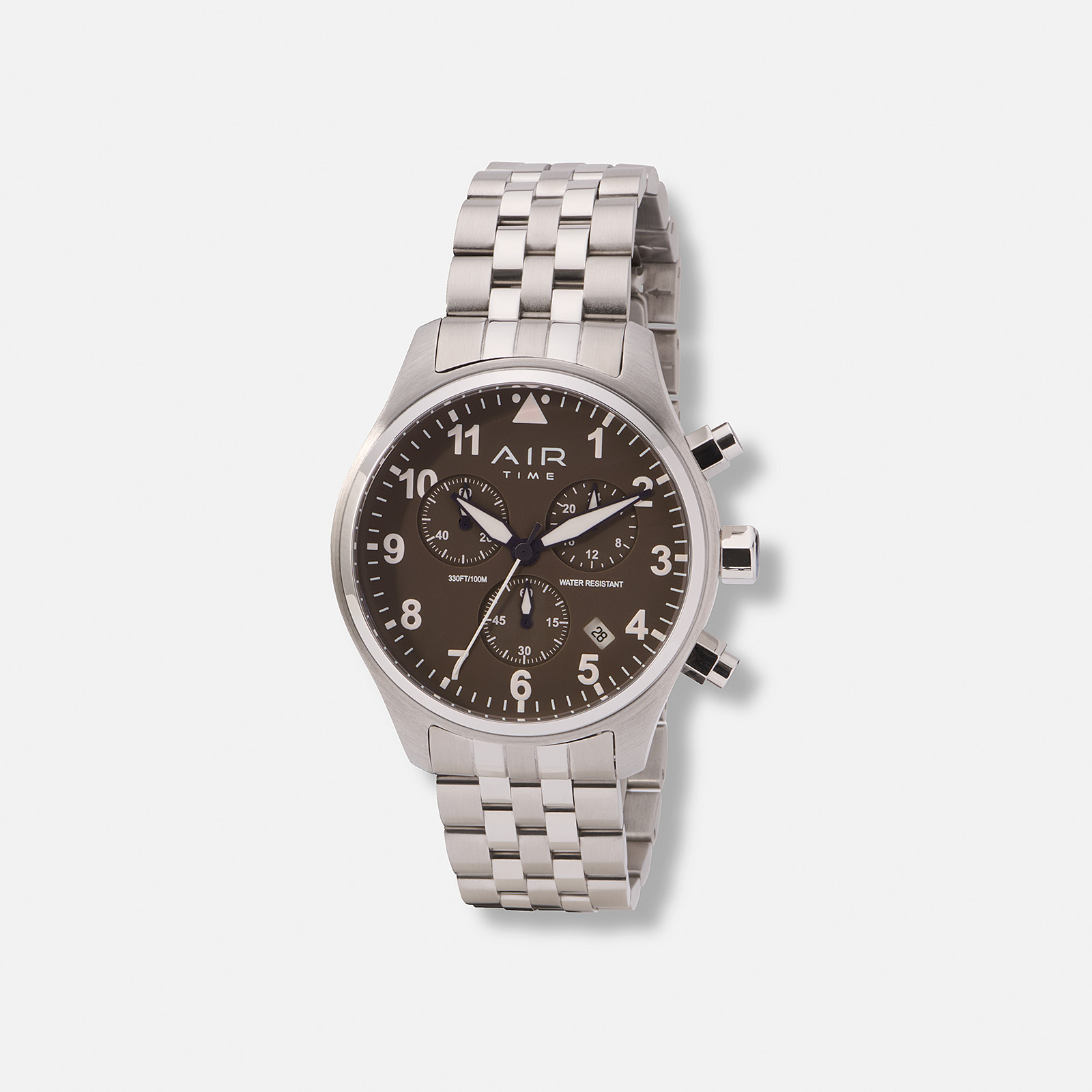 Air Time Chrono, svart tavla, metallband - 42 mm