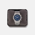 Black Oak Master Chrono metallband silver/blå - 42 mm