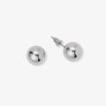 Silverfärgade örhängen, studs med kula - 12 mm