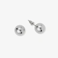 Silverfärgade örhängen, studs med kula - 12 mm