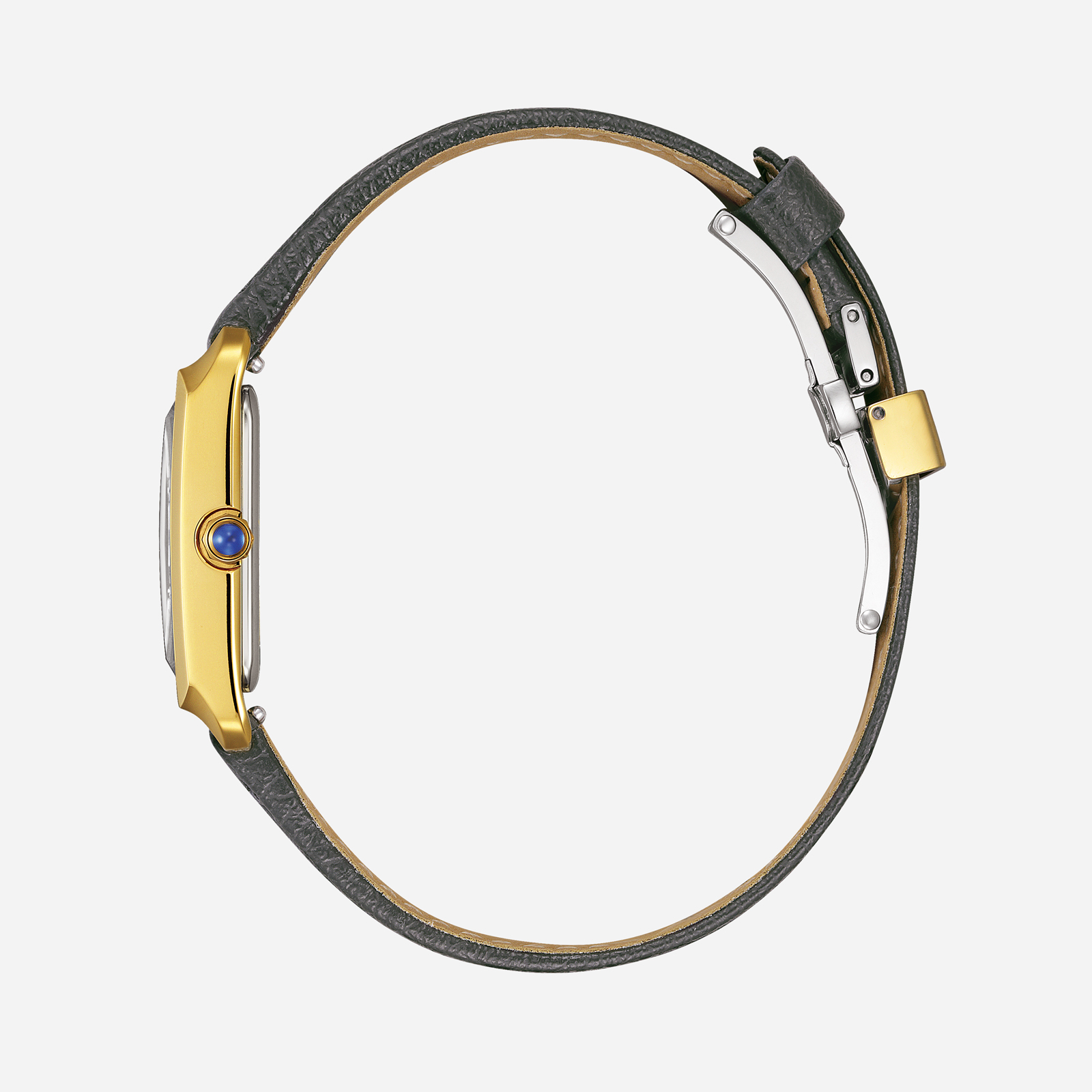 Citizen Eco-Drive L, läderband guld/svart - 19 mm