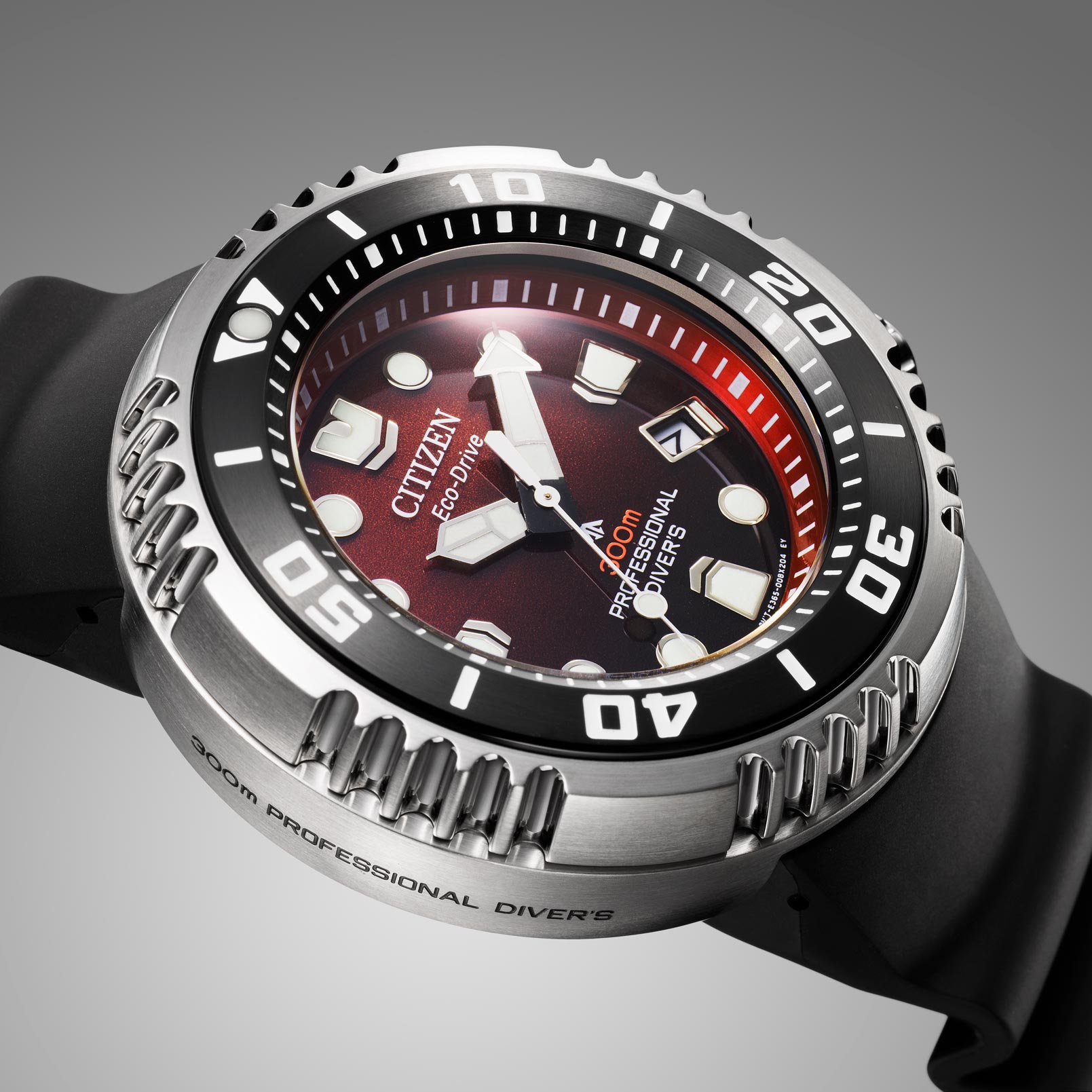 Citizen Promaster Eco-Drive Diver 300m silver/röd - BN1024-01Z
