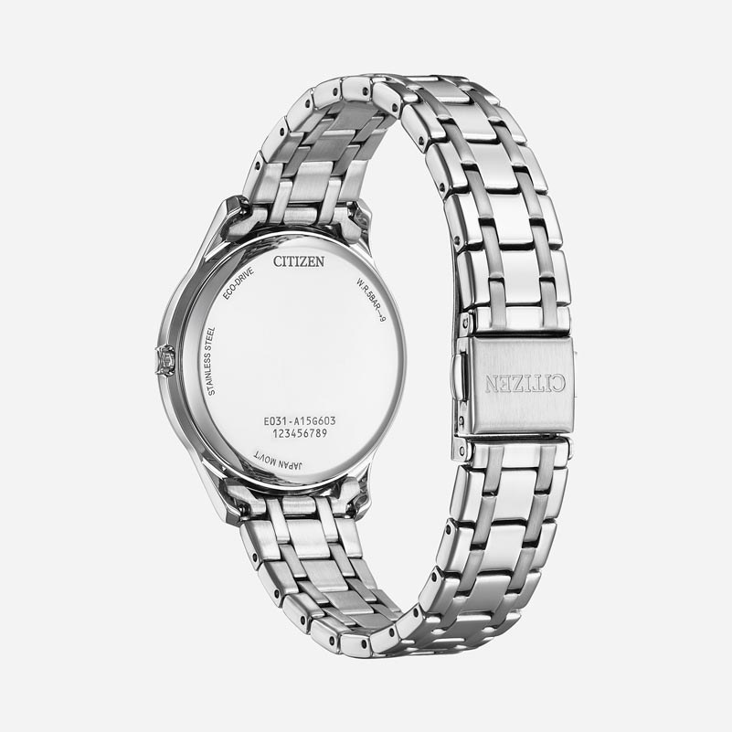 Citizen Elegance Eco-Drive metallband, silver/rosa - EM0411-71X