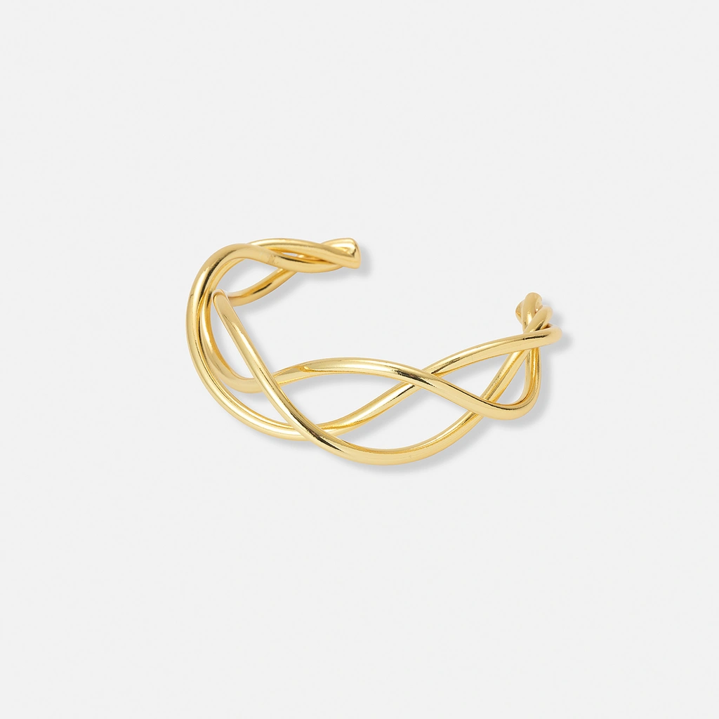 Silverpläterat vridet armband, bangle