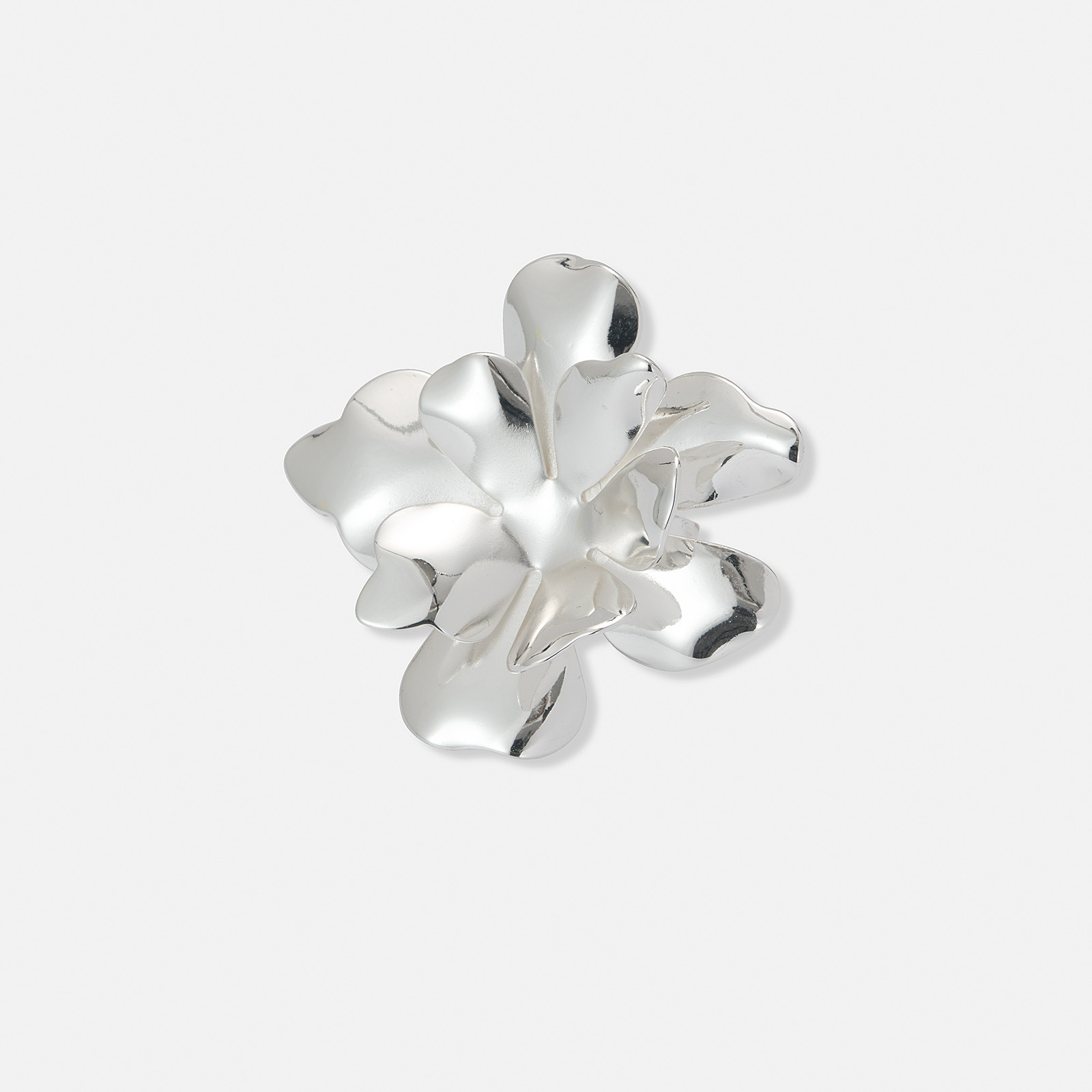 Silverpläterad ring med blomma, onesize