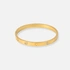 Guldpläterat stålarmband, bangle 6 mm med hjärtan