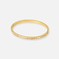 Guldpläterat stålarmband, bangle med kanalinfattade Kubisk Zirkonia