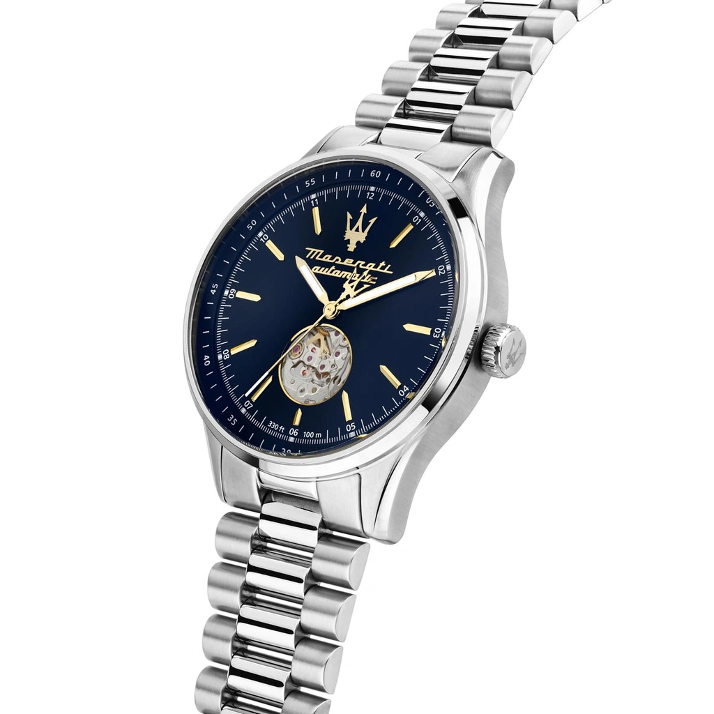 Maserati Sorpasso automatisk metallband blå/stål  - R8823124002