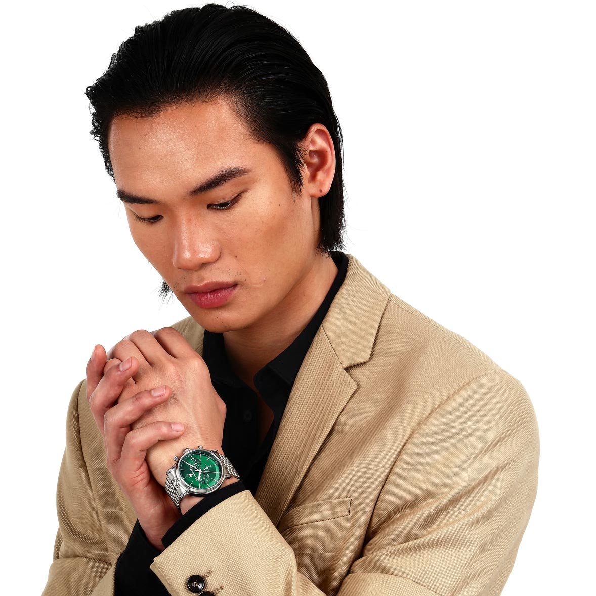 Maserati Epoca metallband grön/stål  - R8873618033