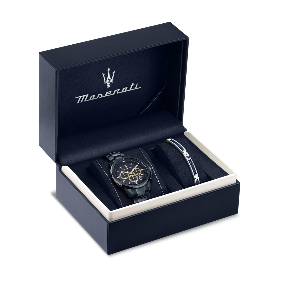 Maserati Successo metallband blå/stål  - R8873621042