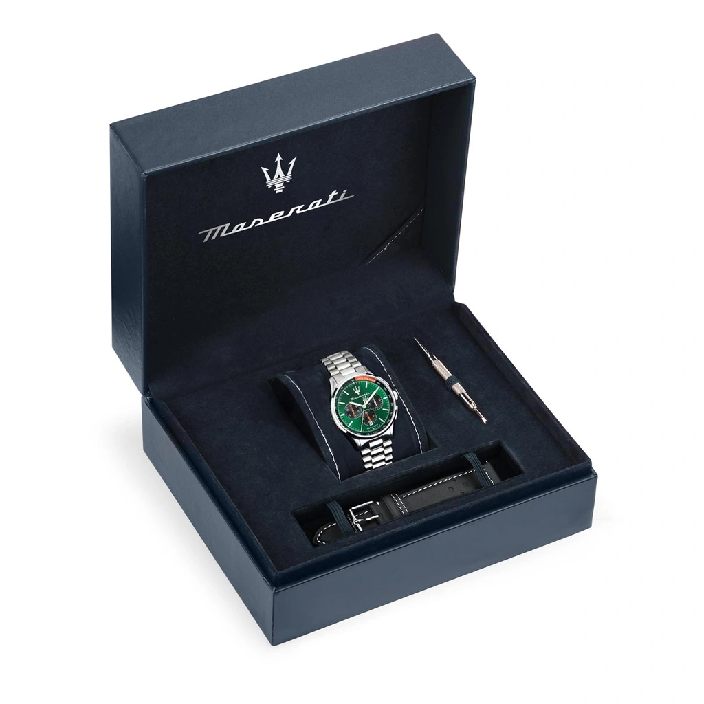 Maserati Sorpasso metallband grön/stål  - R8873624002