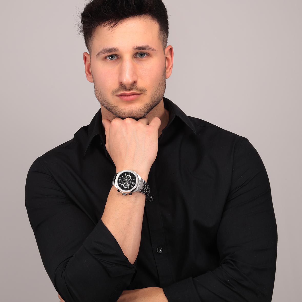 Maserati Stile metallband svart/stål  - R8873642004