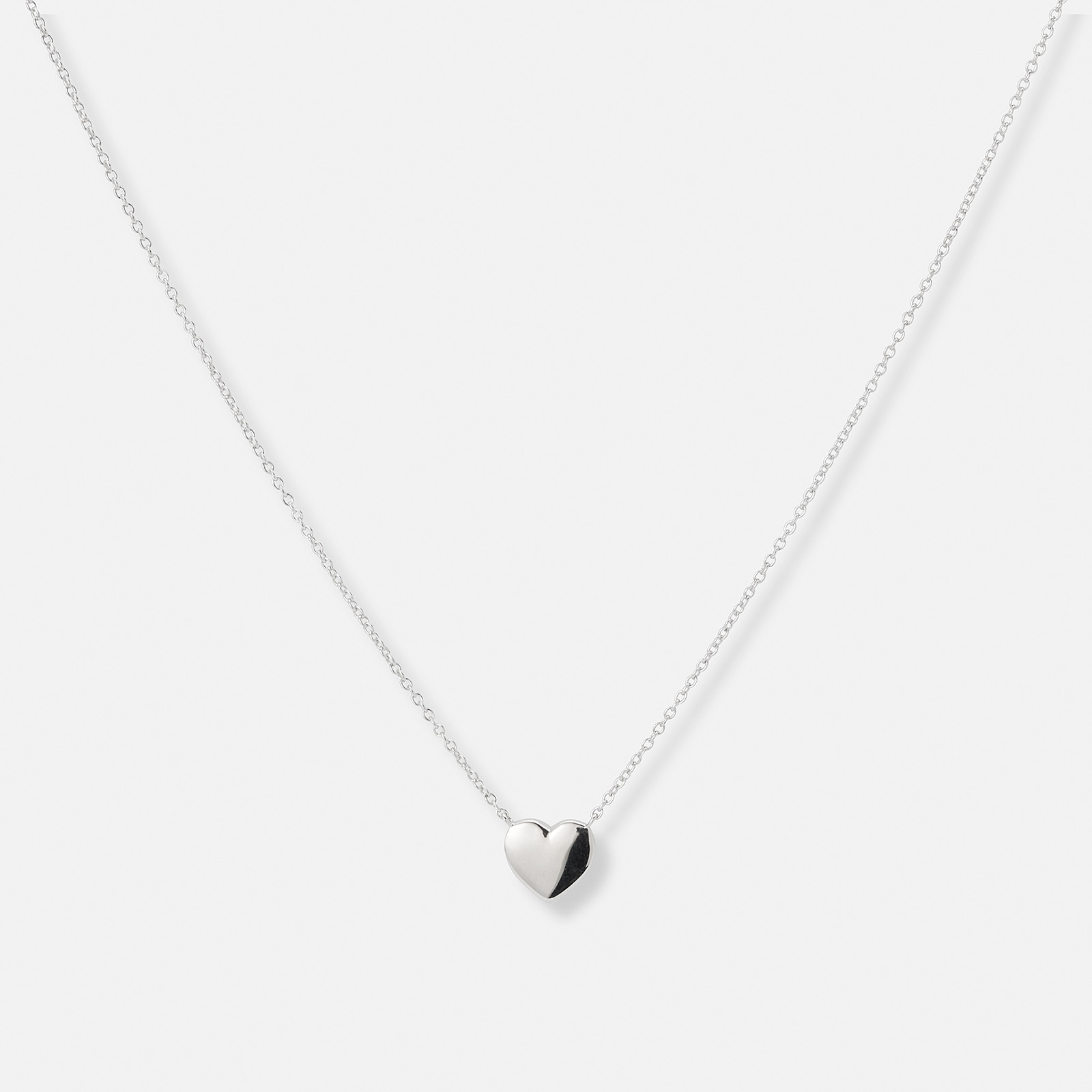 Örhängen & halsband set i äkta silver - blanka hjärtan