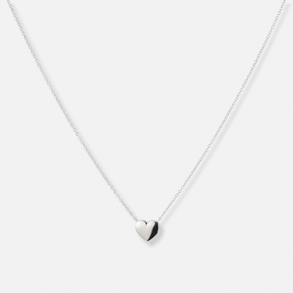 Örhängen & halsband set i äkta silver - blanka hjärtan