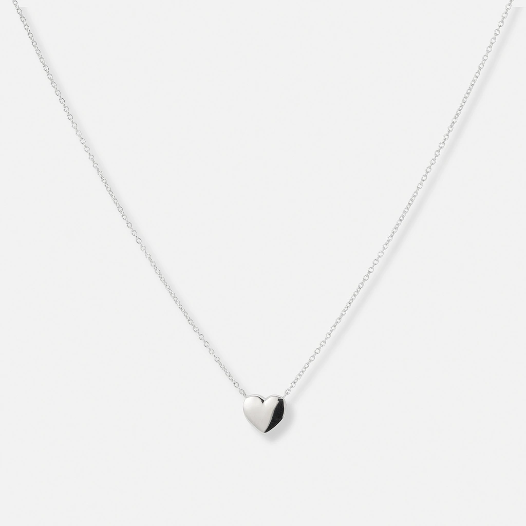 Örhängen & halsband set i äkta silver - blanka hjärtan