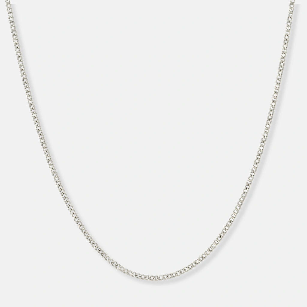 Stålhalsband pansarlänk 2mm bred - 45+5cm