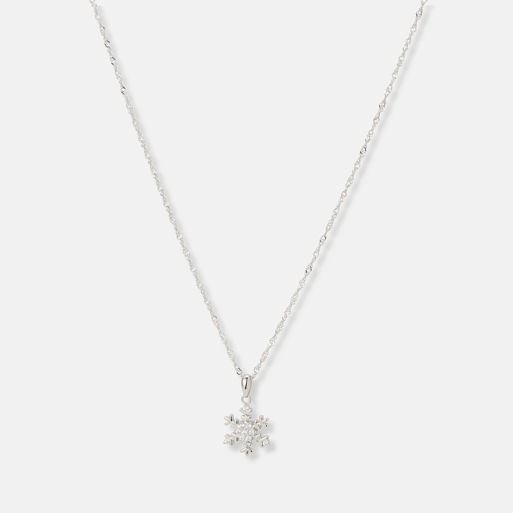 Örhängen & halsband set i äkta silver - snöflingor