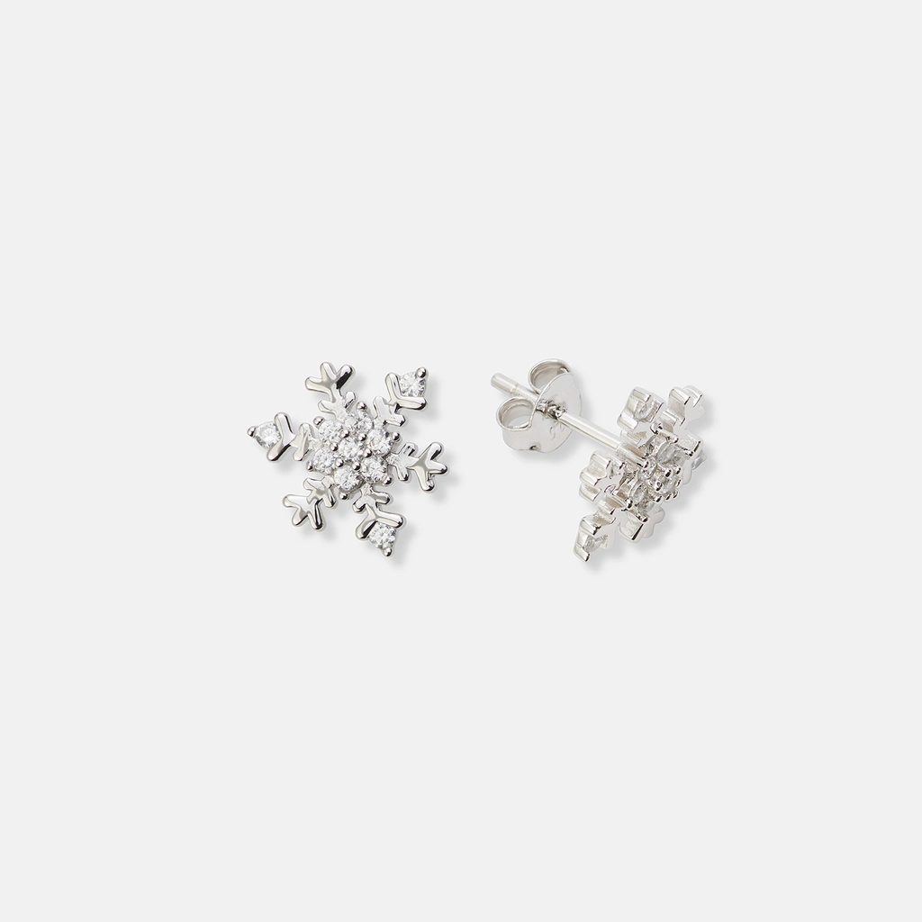 Örhängen & halsband set i äkta silver - snöflingor