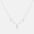 Silverhalsband med spikes och stenar - 42+3cm