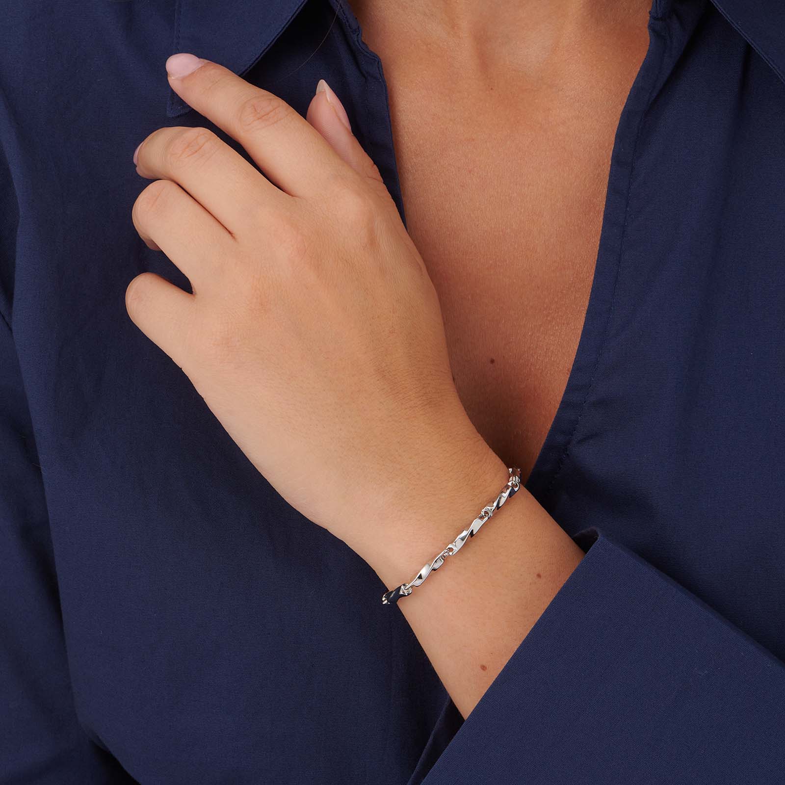 Stålarmband twist chain - 16+3cm