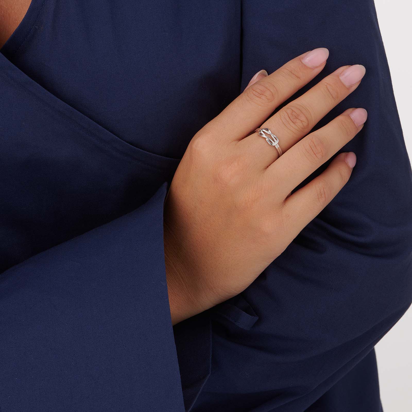 Ring i äkta silver - slät med infinitysymbol
