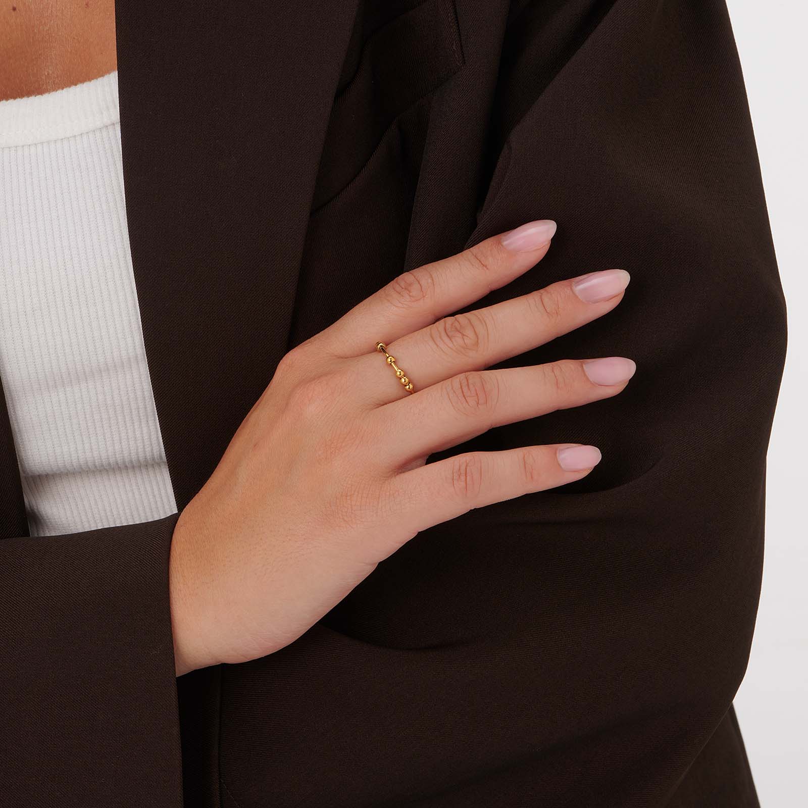 Guldpläterad stressring i stål