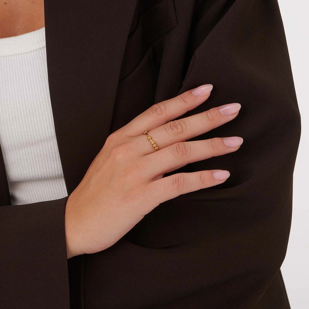 Guldpläterad stressring i stål -  17