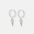 Silverörhängen hoops med spike - 12mm