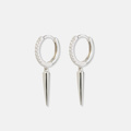 Silverörhängen hoops med tunn spike - 12mm